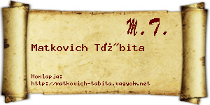 Matkovich Tábita névjegykártya